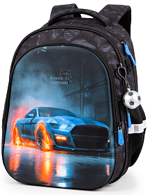 Рюкзак ортопедичний з пеналом та мішком 3 в 1 для хлопчика School Standard 38х30х18 см з Машиною для молодших класів (SET 150-36)